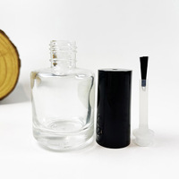 Flacon en verre vide rond de 17,5 ml pour vernis à ongles avec pinceau et couvercle pour gel UV