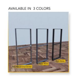 WEKIS DIY Matte Black <b>Square</b> Metal Coffee <b>Table</b> Legs Heavy Duty Outdoor Use Powder Coated for Living Room Workshop - Product Image 6