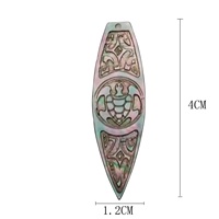 Pendentif en Nacre Noire de Tahiti, Breloques Coquillage Sculptées et Gravées à la Main, Tortue sur Planche de Surf pour Colliers Bijoux DIY
