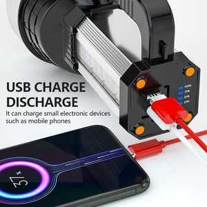 Searchlight Powerful Dual <b>Switch</b> with COB Side <b>Lights</b> Red Blue Flashing High Lumens for Outdoor Adventure Emergency - Product Image 3