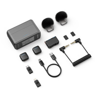 Nouveau microphone cravate omnidirectionnel magnétique sans fil M15mini avec réduction de bruit IA et réverbération pour appareils photo et smartphones