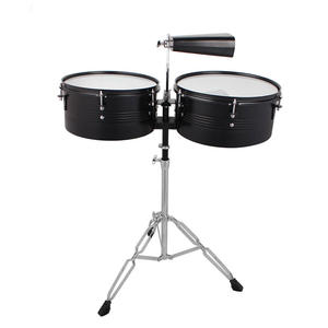 Timbales et clochettes en métal durables de qualité supérieure avec support, ensemble de tambours de <span class=keywords><strong>samba</strong></span> 13 pouces 14 pouces, <span class=keywords><strong>percussion</strong></span> latine - Product Image 2