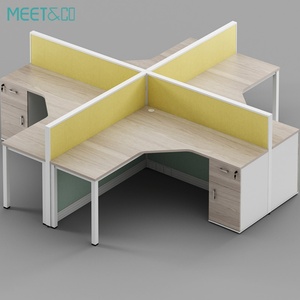 Modern 4-Person Office <b>Workstation</b> Table Cubicles With Storage Cabinet for Workshop Use Office Furniture Partition - Product Image 3