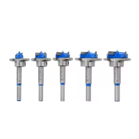15-35mm Forstner Bit Set Scie cloche à bois avec ouvre-trou de clé pour le positionnement et l'alésage des charnières d'armoire Kit 5 pièces