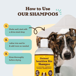 Shampoo à l'avoine personnalisé avec logo pour chiens à peau sensible, shampooing <span class=keywords><strong>anti</strong></span>-démangeaisons pour chiens, shampooing désodorisant et bio hypoallergénique pour animaux de compagnie - Product Image 3