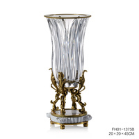 Ensemble de plats en cristal bleu et blanc sculptés en cuivre Royal Luxury EXHY Classic Home Decor 26x26x30cm Bol à fruits secs et à fraises