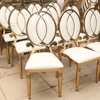 Ensemble de meubles chromés pour hôtels, salle à manger en or, tables et chaises de mariage de luxe pour fêtes VIP, vente en gros en usine