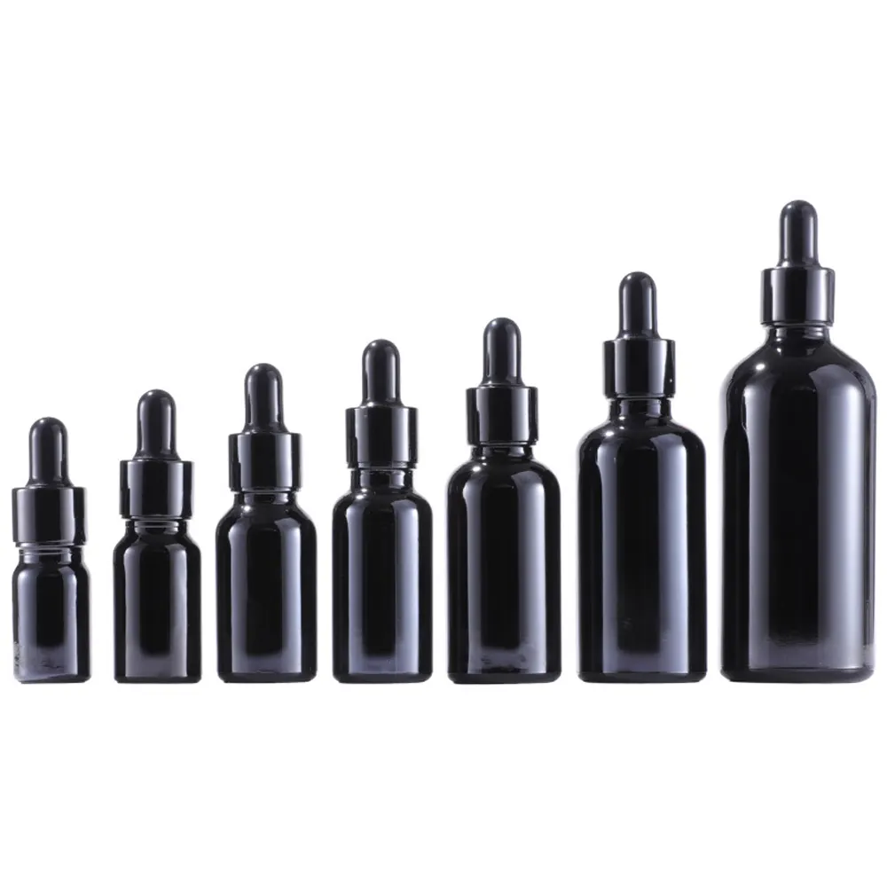 5ml 10 ml 15ml 30ml 50ml 100ml 블랙 투명 유리 스포이드 에센셜 오일 병