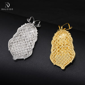 จี้พระเยซูรูปนกอินทรีประดับเพชรซิคอนเต็มตัว ชุบทอง 18K  แบบกำหนดสีได้  สำหรับผู้ชาย - Product Image 2