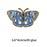 Prêt à expédier nouveauté bleu couleur main papillon coeur mauvais yeux survêtements personnalisés attirail sergé Patch broderie pour vêtements