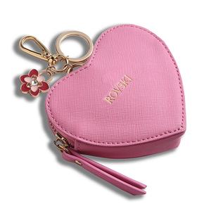 Vente flash - Porte-clés en cuir avec logo personnalisé imprimé, sac vintage rose en forme de cœur - Product Image 2