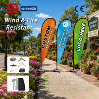 Nouveau produit populaire Polyester bord de route jardin AD publicité personnalisée extérieur personnalisé plage drapeaux de plumes support de bannière personnalisé