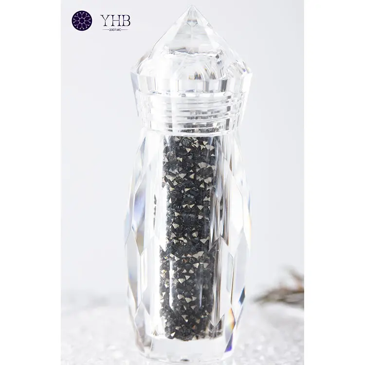 Menerima kustom DIY dekorasi kuku aksesoris miniatur bor ujung ganda lem kaca bor kristal pasir berlian imitasi