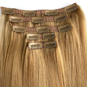 Estensioni di Capelli Umani con <span class=keywords><strong>Clip</strong></span> a Doppia Trama e Cuticole Allineate, Prezzo all'Ingrosso di Fabbrica - Product Image 1