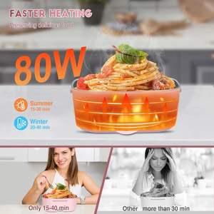 Accessoires de cuisine, boîte à lunch électrique chauffante portable en acier inoxydable, chauffe-aliments avec sac de transport, produits intelligents pour la maison - Product Image 2