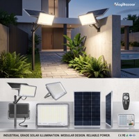 Reflector LED Solar MK60, 3 Modos de Iluminación, Sensor de Movimiento PIR, IP65, Aluminio, 300W, Ángulo de Haz de 120°, Control Remoto, 5 Años de Garantía, 6500K