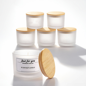Ventes <span class=keywords><strong>en</strong></span> gros de pots à bougies de luxe de haute qualité de 16 oz et 18 oz, <span class=keywords><strong>en</strong></span> <span class=keywords><strong>verre</strong></span>, pour un usage quotidien, décoration de la maison, pots à bougies, porte-bougie - Product Image 4