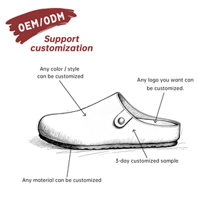 Sepatu <span class=keywords><strong>Clogs</strong></span> Unisex Custom Produsen, Kulit Asli Berkualitas Tinggi, Sol Gabus Anti Selip, Penyangga Lengkung Kaki Wanita - Product Image 3