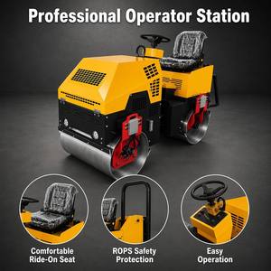 Rodillo Vibratorio Diésel FYL-850, Mini Compactador de Doble Tambor de Acero para Proyectos de Mantenimiento Municipal - Product Image 1