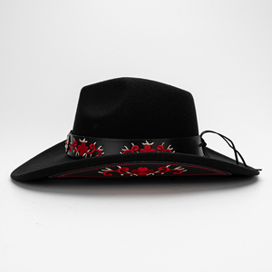 Chapeau Fedora en feutre style ethnique, nouveau design, à large bord, pour couple, style gentleman britannique, chapeau jazz unisexe, décontracté, pour le quotidien et l'extérieur, accessoire de mode - Product Image 6