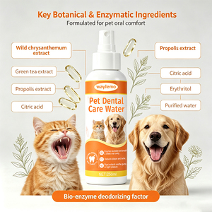 Eau dentaire pour animaux Waylemo, <span class=keywords><strong>propolis</strong></span>, thé vert, chrysanthème sauvage, bioenzyme, erythritol, protège les gencives et les dents, 250 ml - Product Image 3