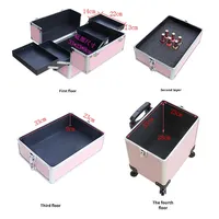 Nouvelle valise de beauté professionnelle multicouche, grande capacité, boîte à maquillage, chariot à roulettes décontracté, valise de voyage à roulettes