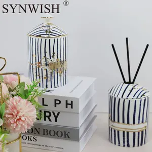 Synwish Custom Reusable Wholesale Candle Supplier Luxury Candle Containers Vessels Ceramic Holder Home Decorative Ceramic Jars
