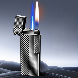 Accendino DEBANG in Lega di Zinco a Doppia Fiamma, Accensione a Rotella, Antivento, Fiamma a Getto, Ricaricabile a Butano - Product Image 4