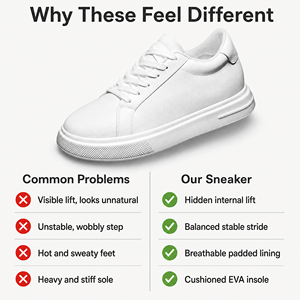 Sneakers <span class=keywords><strong>con</strong></span> <span class=keywords><strong>Rialzo</strong></span> <span class=keywords><strong>Interno</strong></span> 4 6 8 10cm, <span class=keywords><strong>Scarpe</strong></span> Casual da <span class=keywords><strong>Uomo</strong></span> in Microfibra, Suola in Gomma Traspirante <span class=keywords><strong>con</strong></span> Soletta in EVA - Product Image 3