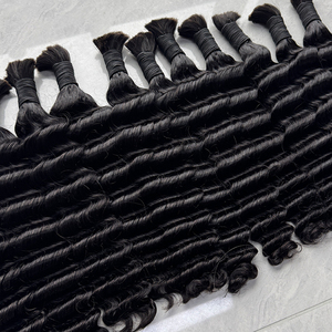 Vietnamese Human Hair Bulk Deep Wave No Weft Natural Color Soft Full Ends Hair For Boho <b>Braids</b> And <b>Wig</b> Making - Product Image 3