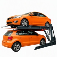 Lève-voiture compact hydraulique inclinable pour garages individuels permettant de stationner deux voitures