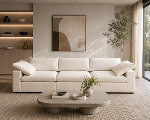 Ensemble modulaire en tissu microfibre VL New Style, canapé sectionnel moderne 3 places pour salon, canapé nuage - Product Image 3