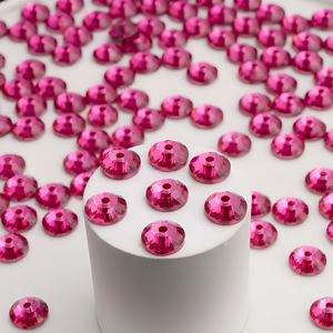 Perles de strass à coudre Dazzling YAXI Modèle 289, 5 mm, en résine époxy rose indien, à dos plat, trou <span class=keywords><strong>central</strong></span>, pour boîte à bijoux - Product Image 3