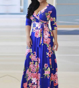 Taglie forti abbigliamento donna stampa floreale manica lunga Maxi abito Modulare africano per le donne 5XL - Product Image 6