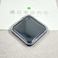 Boîte de rangement pour faux ongles 7,5*7,5 cm, étui en plastique transparent blanc et noir, petit présentoir à bijoux carré, emballage de vente en gros