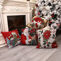 Housses de coussin de Noël de style européen, lot de 4, carrées, pour décoration de Noël, vitrine et fournitures de fête