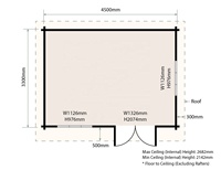 Cabane de jardin en pin massif de 14,85 m²/160 pieds carrés / maison de jardin / bureau de jardin