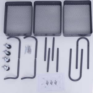 Chariot de rangement métallique mobile multi-niveaux, support de sol moderne pour cuisine commerciale et chambre, idéal pour le classement à domicile, au bureau ou à l'école - Product Image 5
