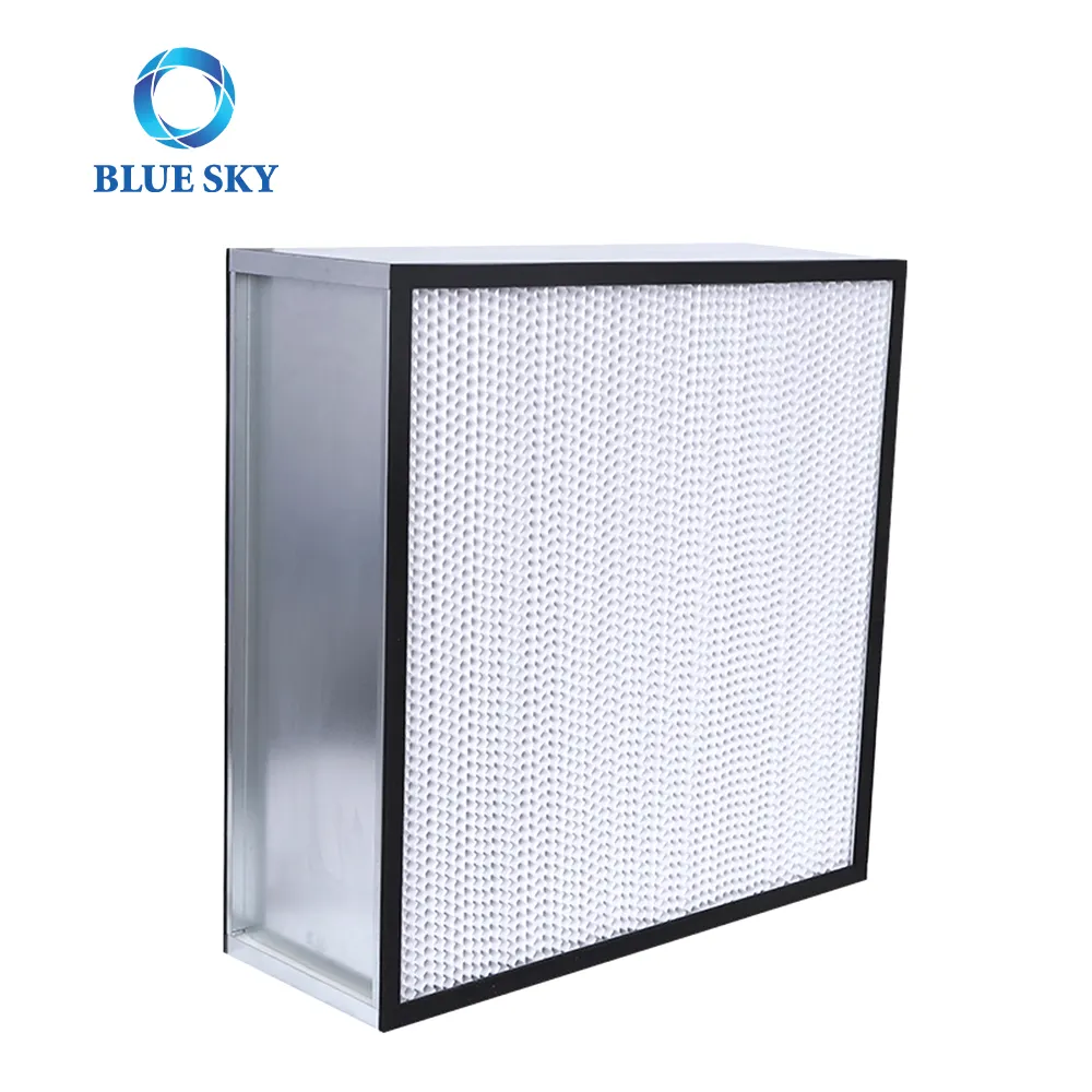 Galvanized Frame Paper Partition 24x24X12 High Efficiency Clean Room Filter H13 HEPA Deep Pleat Box HVAC System Air Filters