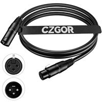80 Câbles de signal DMX 1M 3 conducteurs 0,3 mm avec connecteur XLR métallique noir par carton