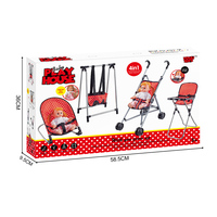 Chariots en plastique 4 en 1, balançoires, chaises de salle à manger, chaises à bascule, jeu de rôle avec poupée de 14 pouces, jouets pour bébés, ensemble de jeu