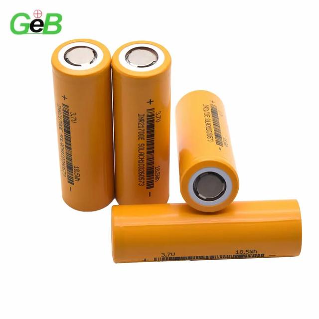 21700 3.7V 5000mAh Lithium Ion Battery Cell High Capacity Rechargeable Li Ion Cylindrical Cell for Power Bank Flashlight OEM
