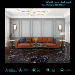 Azulejos de Cerámica de Mármol de Lujo Oscuro para Paredes y Pisos, 800x800 mm, Antideslizantes, para Baño, Vestíbulo, Sala de Estar, Diseño de Interiores de Hotel - Product Image 3