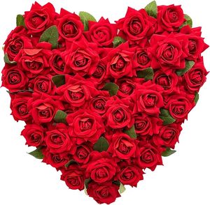 Ghirlanda di <span class=keywords><strong>Fiori</strong></span> Artificiali <span class=keywords><strong>a</strong></span> Forma di Cuore con Ali per Matrimoni, Decorazione Unica per Porta d'Ingresso e Parete - Product Image 3