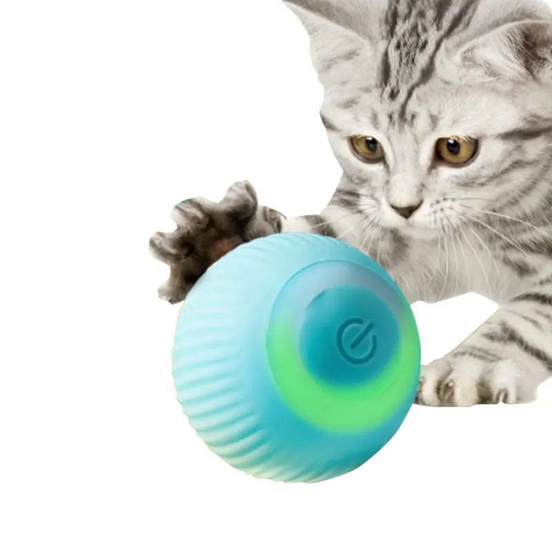 2023 New Fashion Smart Cat Toys Electric Cat Ball Interactive Cat Toy ABS+Silicone Material Molar Teeth Sound Ball