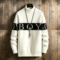 Nouveau pull en coton tricoté tendance 2026 pour homme, ample, respirant, pull-over chaud pour l'automne et l'hiver