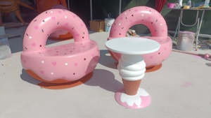 Y390 Donut Shape Resistencia a la intemperie Silla acogedora Fibra de vidrio Ecológico Escuela Hospital Banco de relajación al aire libre - Product Image 5