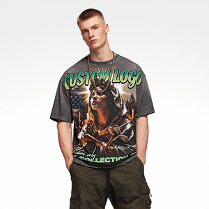 T-shirt Homme 100% Coton Épais Personnalisé avec Logo du Fabricant, Coupe Boxy Oversize Streetwear Vintage Délavé à la Pierre, Vente en Gros - Product Image 4