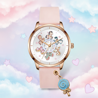 Montre à quartz rotative avec cadran à breloques, design mignon Virtue Girls 2026, cadeaux pour femmes, thème carrousel et dessin animé amusant pour enfants