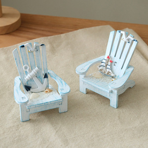 Mini chaise de plage en bois, décoration pour bureau, accessoire de photographie, thème nautique - Product Image 1